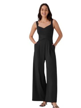 HALARA backless side pocket casual jumpsuit